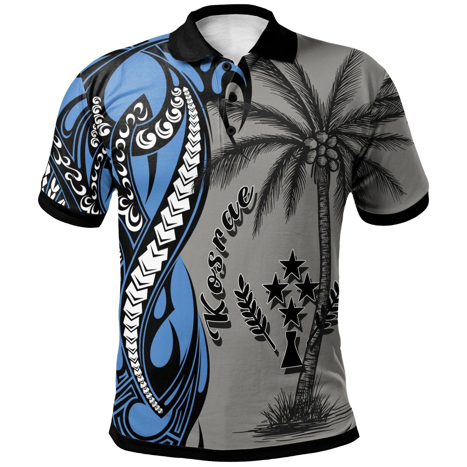 Kosrae Polo Shirt Classical Coconut Tree Unisex Gray - Polynesian Pride