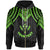 Kosrae Zip up Hoodie Polynesian Armor Style Green Unisex Green - Polynesian Pride