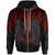 Kosrae Zip up Hoodie Polynesian Armor Style Red Unisex Red - Polynesian Pride