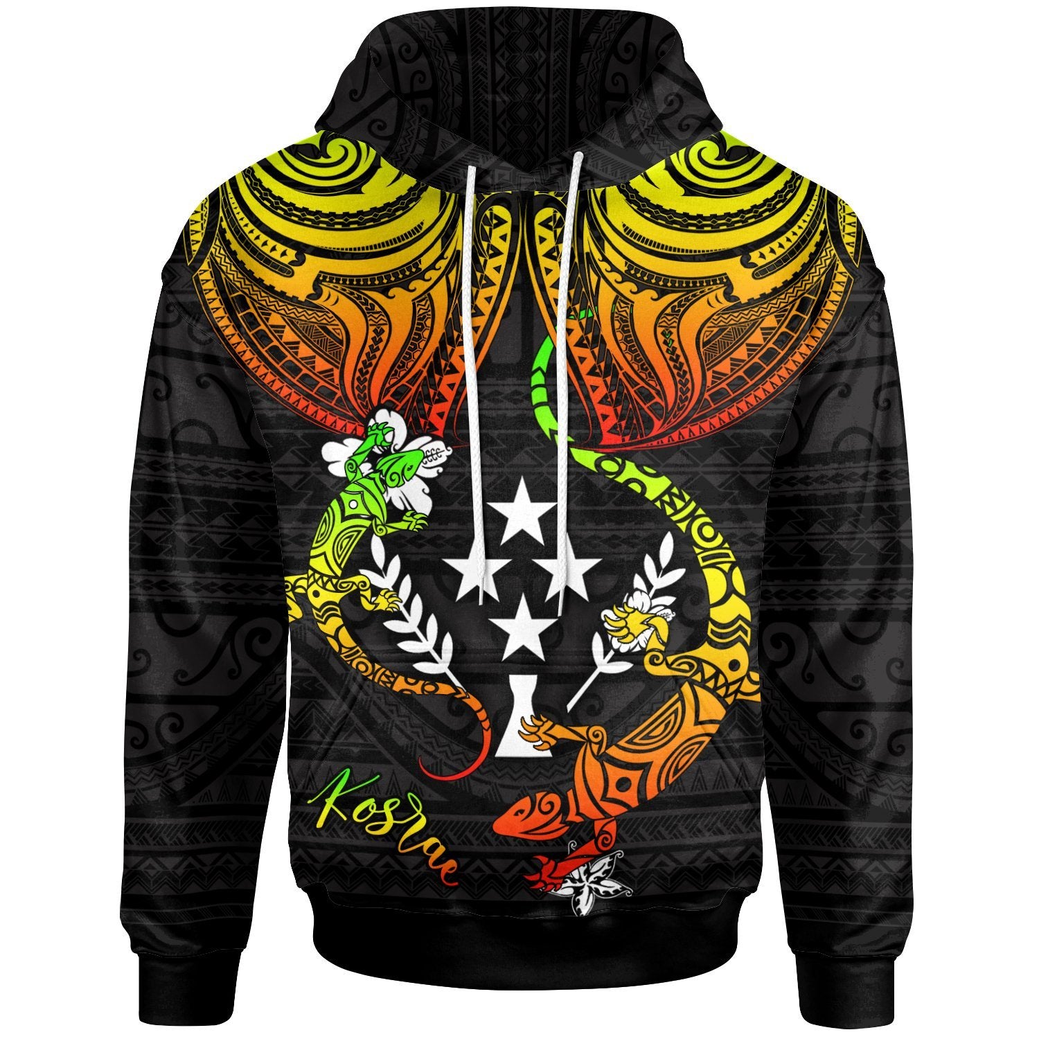 Kosrae Hoodie Lizard Good Chest Unisex Reggae - Polynesian Pride