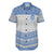 Kosrae Men's Short Sleeve Shirt Kosrae Blue & White - Polynesian Pride