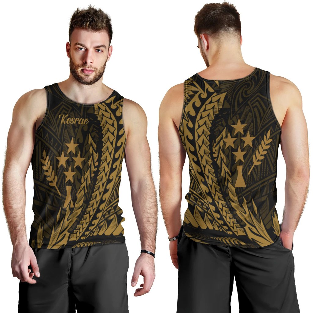 Kosrae Men's Tank Top - Wings Style Black - Polynesian Pride