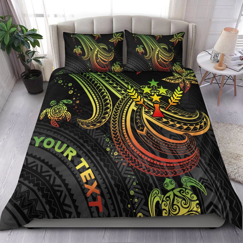 Kosrae Custom Personalised Bedding Set - Reggae Turtle Reggae - Polynesian Pride