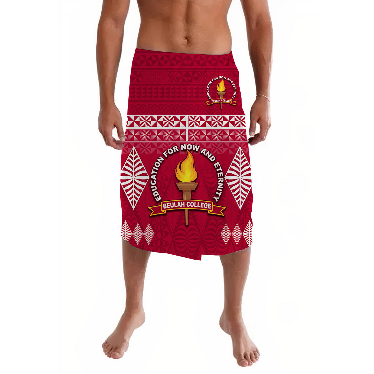 Beulah College Lavalava Ngatu Pattern Tonga Ver.02 LT13 Lavalava One Size Maroon - Polynesian Pride