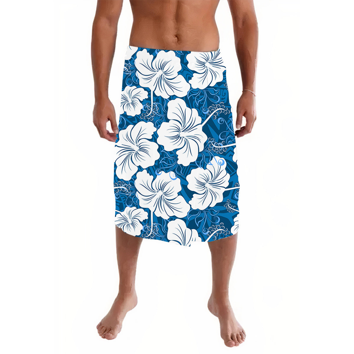 Hawaii Lavalava Polynesian Blue Simple Tropical Flowers LT13 Blue - Polynesian Pride