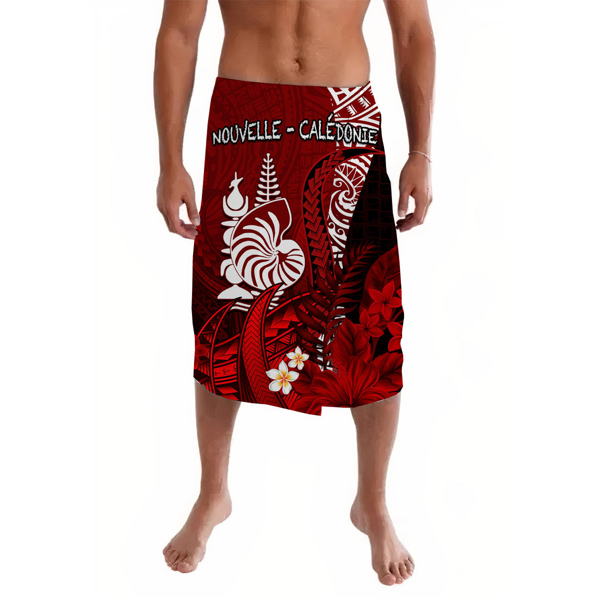 New Caledonia Lavalava Nautilus Red Polynesian Hibiscus LT13 Red - Polynesian Pride