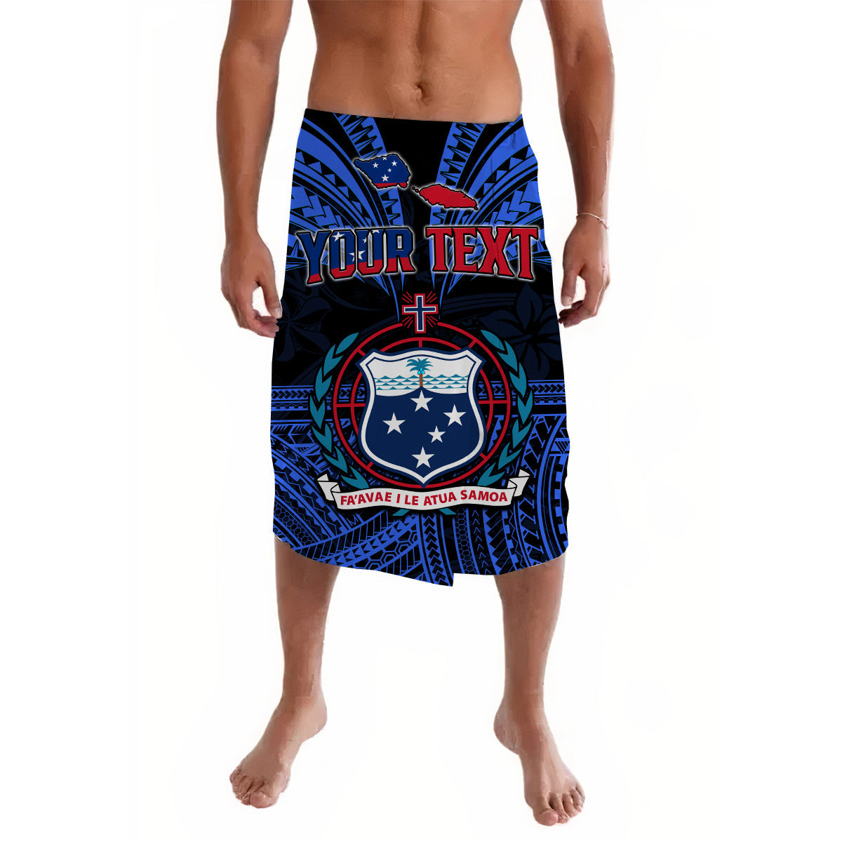 Custom Samoa Tatau Lavalava Blue Polynesian Proud Samoan LT13 Blue - Polynesian Pride