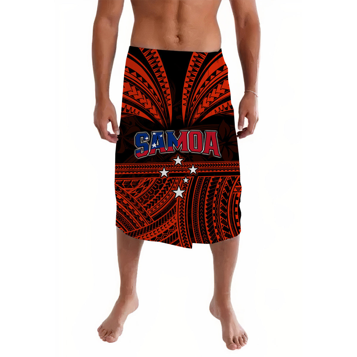 Samoa Tatau Lavalava Red Polynesian Ula Nifo LT13 Red - Polynesian Pride