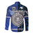 (Custom Personalised) Samoa And New Zealand Hawaii Long Sleeve Button Shirt Together - Blue LT8 - Polynesian Pride