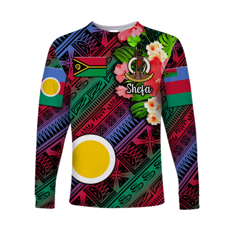 Vanuatu Shefa Long Sleeve Shirt Independence Be Proud LT8 Unisex Blue - Polynesian Pride