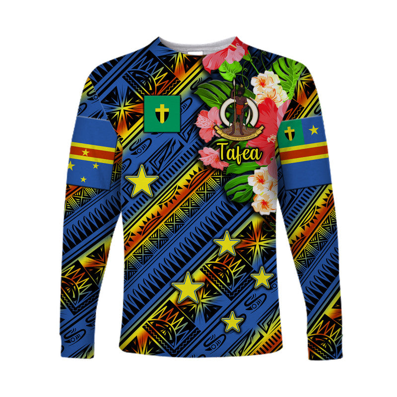 (Custom Personalised) Vanuatu Tafea Long Sleeve Shirt Independence Be Proud LT8 Unisex Blue - Polynesian Pride