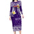 (Custom Personalised) Samoa Long Sleeves Dress Samoan Plumeria Flowers Mix Polynesian Pattern Ver.04 LT14 Women Purple - Polynesian Pride