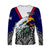 American Samoa Long Sleeve Shirt Bald Eagle Mix Polynesian LT13 Unisex Blue - Polynesian Pride