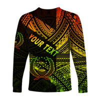 (Custom Personalised) FSM Pohnpei Long Sleeve Shirts Original Style - Reggae LT8 - Polynesian Pride