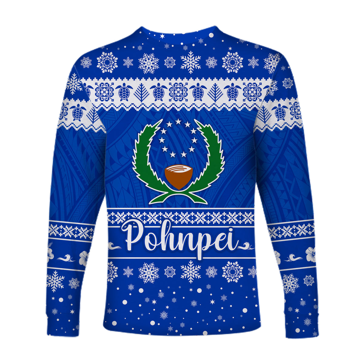 FSM Pohnpei Christmas Long Sleeve Shirt Simple Style LT8 - Polynesian Pride