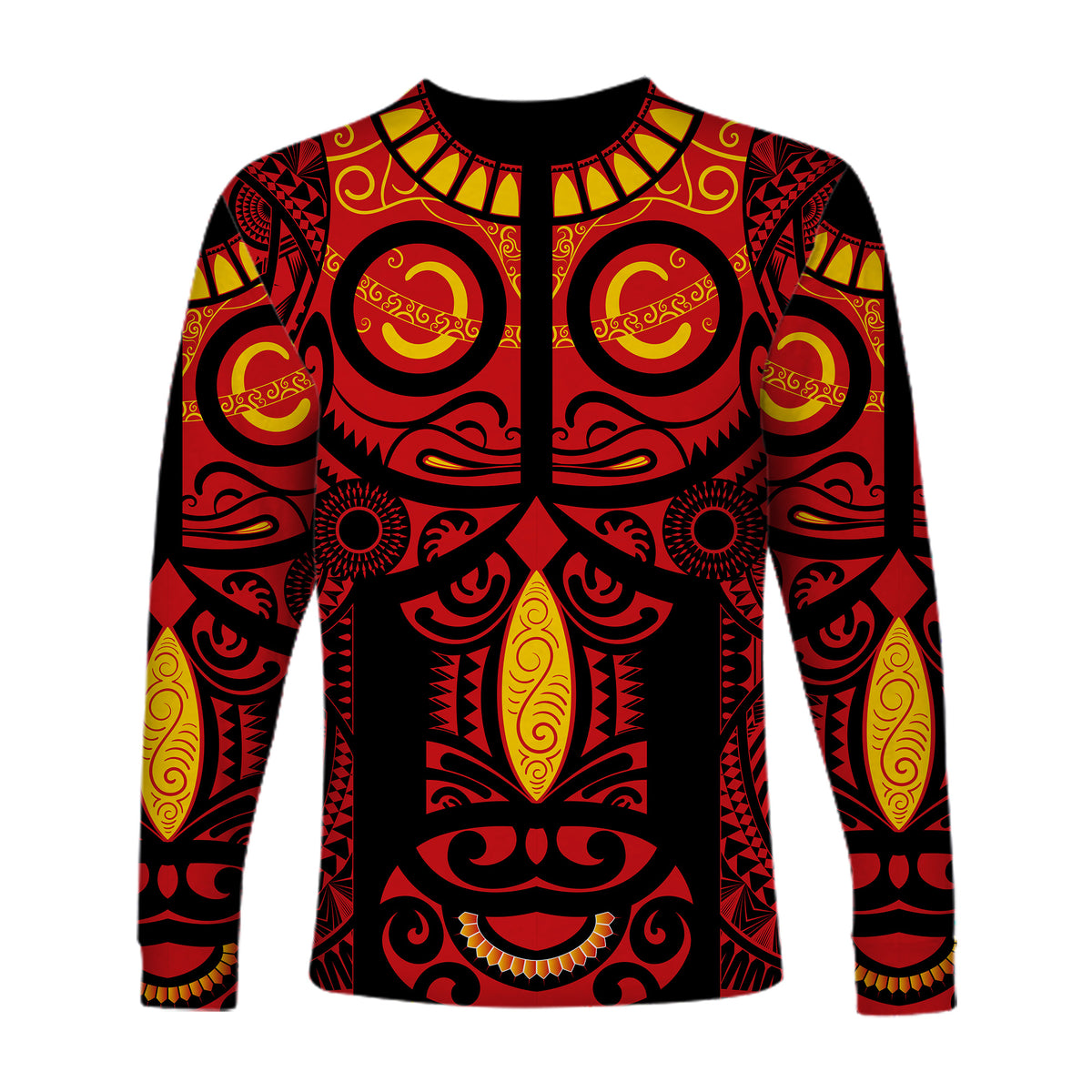 Marquesas Islands Long Sleeve Shirt Marquesan Tattoo Original Style - Red LT8 - Polynesian Pride