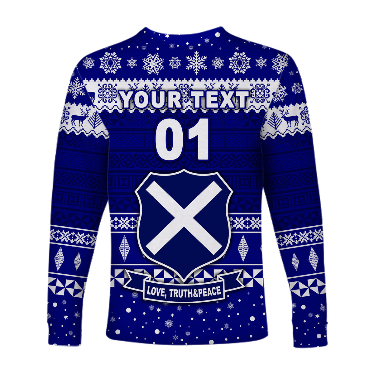 (Custom Personalised) St. Andrew's High School Christmas Long Sleeve Shirt Simple Style LT8 - Polynesian Pride