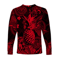 Hawaii Pineapple Polynesian Long Sleeve Shirt Unique Style - Red LT8 - Polynesian Pride