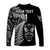 (Custom Personalised) New Zealand Haka Rugby Maori Long Sleeve Shirt Silver Fern Vibes - Black LT8 - Polynesian Pride