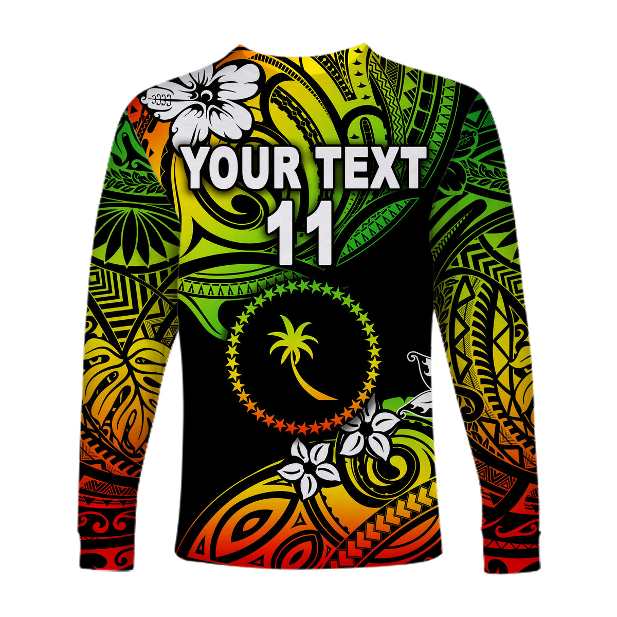 (Custom Personalised) FSM Chuuk Long Sleeve Shirts Unique Vibes - Reggae LT8 - Polynesian Pride