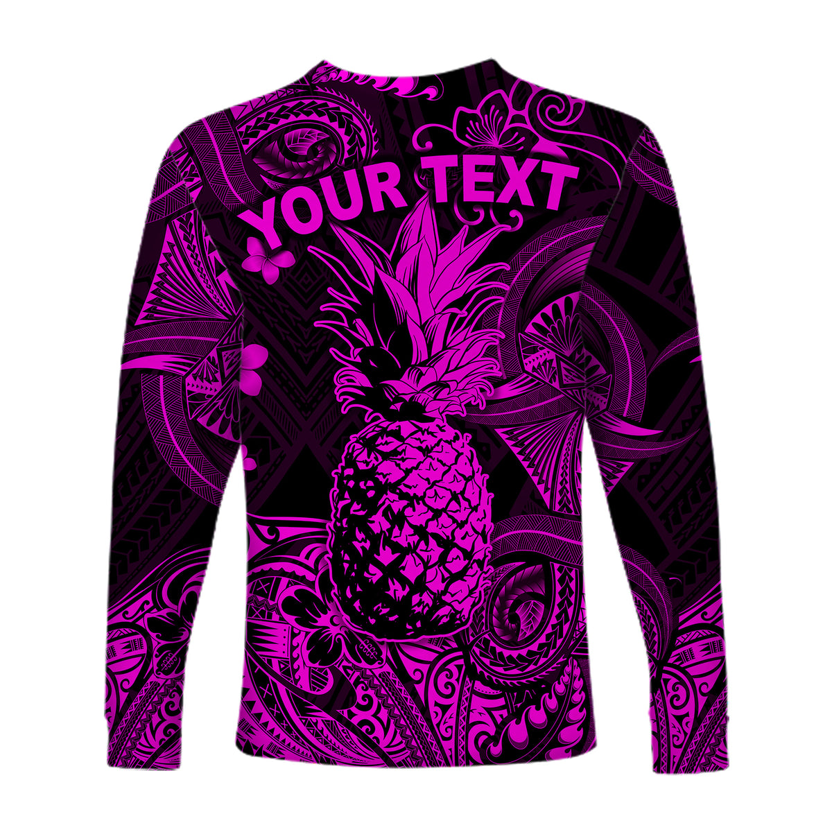 (Custom Personalised) Hawaii Pineapple Polynesian Long Sleeve Shirt Unique Style - Pink LT8 - Polynesian Pride