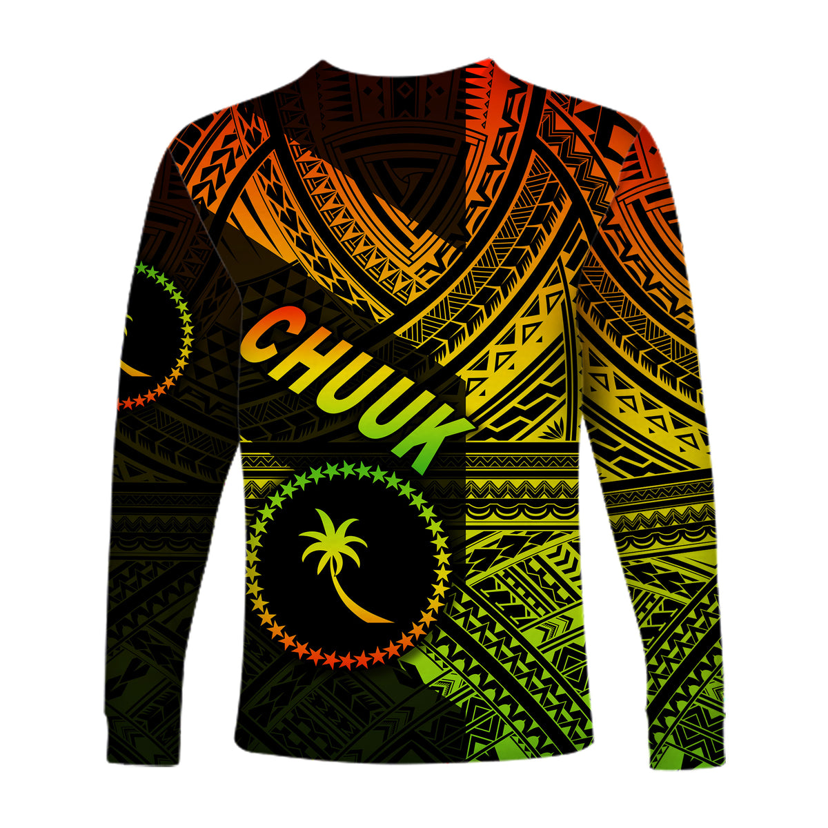 FSM Chuuk Long Sleeve Shirts Original Style - Reggae LT8 - Polynesian Pride