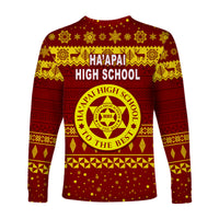 Ha'apai High School Christmas Long Sleeve Shirt Simple Style LT8 - Polynesian Pride