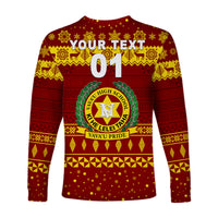 (Custom Personalised) Vava'u High School Christmas Long Sleeve Shirt Simple Style - Maroon LT8 - Polynesian Pride