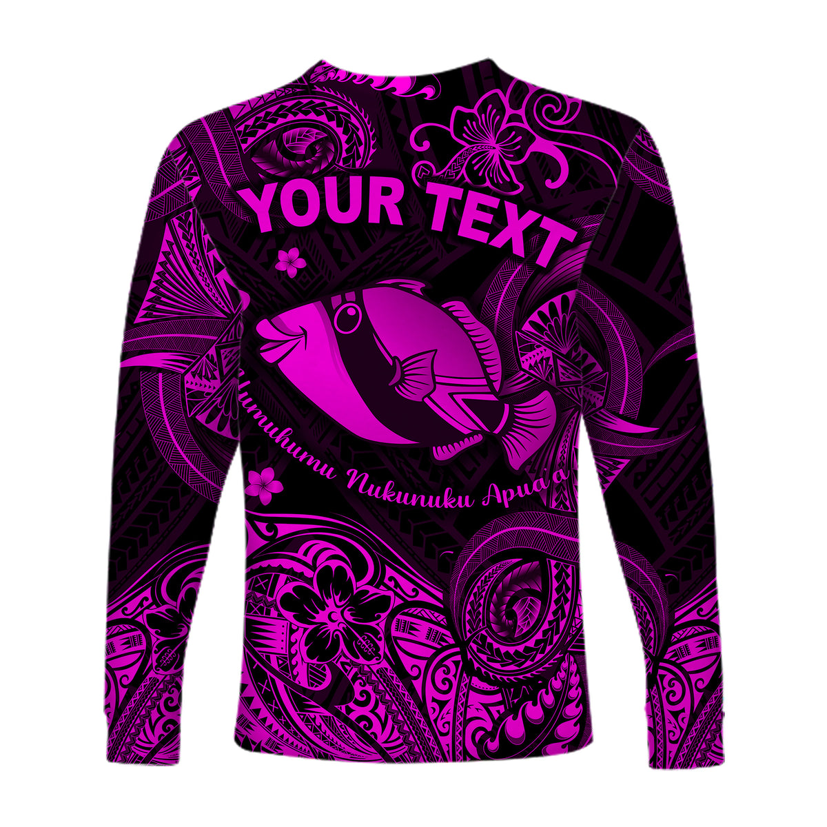 (Custom Personalised) Hawaii State Fish: Humuhumu Nukunuku Apua'a Polynesian Long Sleeve Shirt Unique Style - Pink LT8 - Polynesian Pride