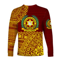 Tonga Vava'u High School Long Sleeve Shirt Kupesi Vibes - Maroon LT8 - Polynesian Pride