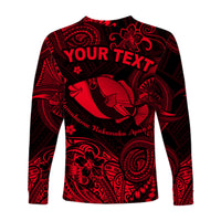 (Custom Personalised) Hawaii State Fish: Humuhumu Nukunuku Apua'a Polynesian Long Sleeve Shirt Unique Style - Red LT8 - Polynesian Pride