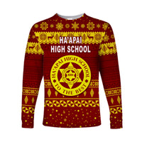 (Custom Personalised) Ha'apai High School Christmas Long Sleeve Shirt Simple Style LT8 Unisex Green - Polynesian Pride