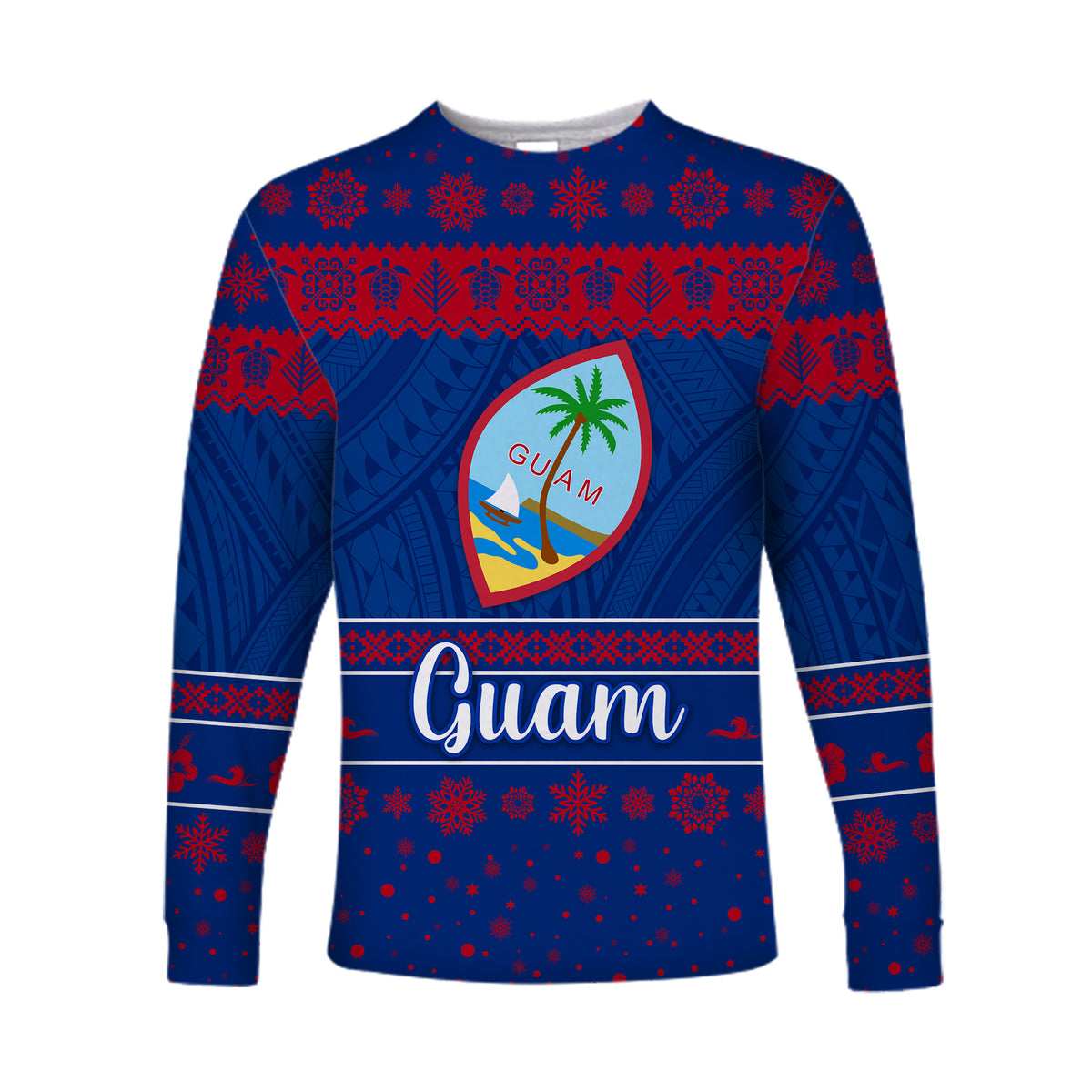 Guam Christmas Long Sleeve Shirt Simple Style LT8 - Polynesian Pride