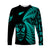 New Zealand Haka Rugby Maori Long Sleeve Shirt Silver Fern Vibes - Turquoise LT8 Unisex Turquoise - Polynesian Pride