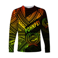 (Custom Personalised) FSM Pohnpei Long Sleeve Shirts Original Style - Reggae LT8 - Polynesian Pride