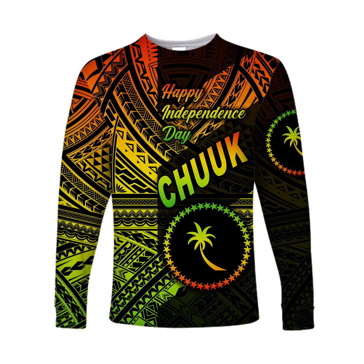 FSM Chuuk Long Sleeve Shirts Happy Independence Day Original Vibes - Reggae LT8 - Polynesian Pride