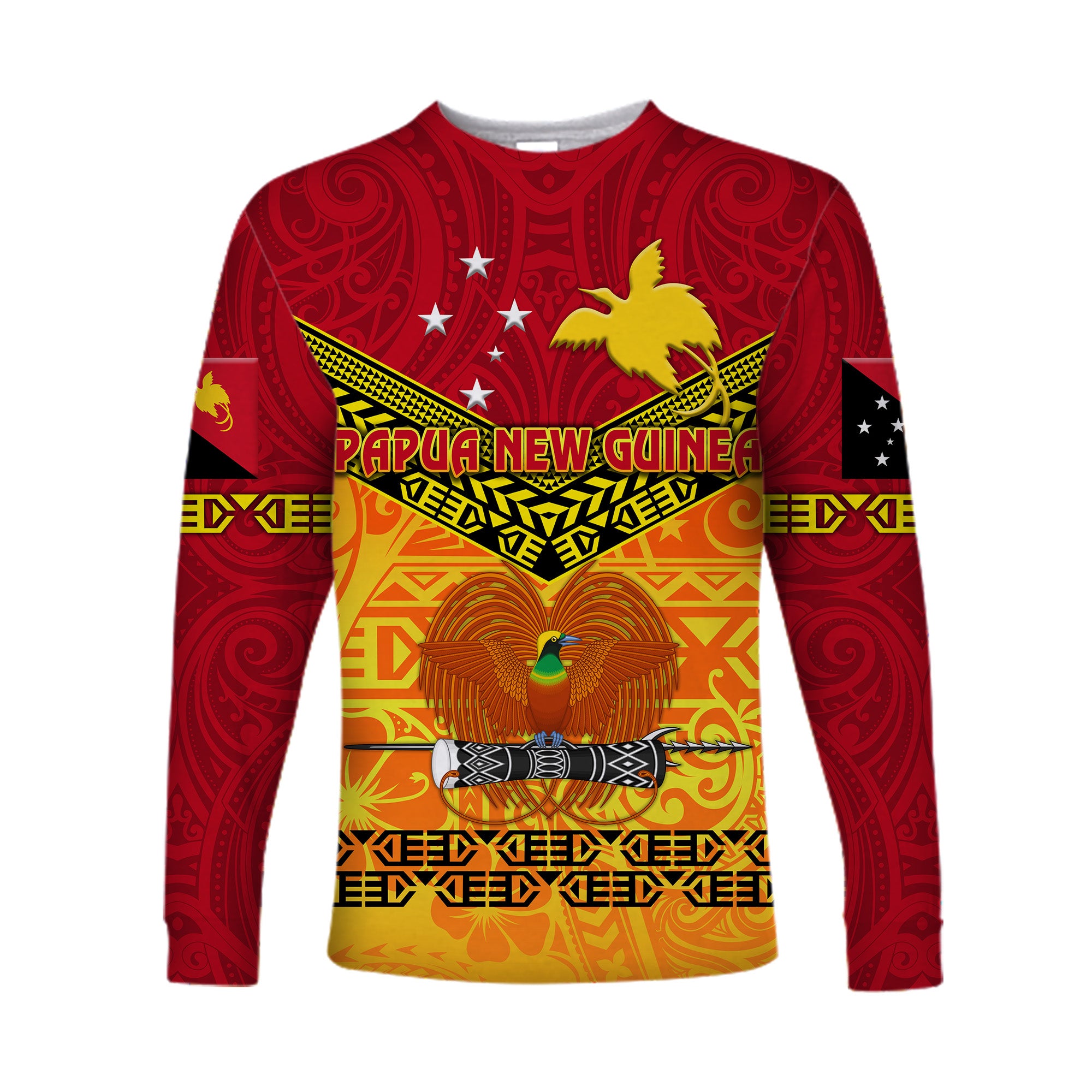 (Custom Personalised) Papua New Guinea Kumuls Long Sleeve Shirt Simple Style - Red Vibes LT8 Unisex Red - Polynesian Pride