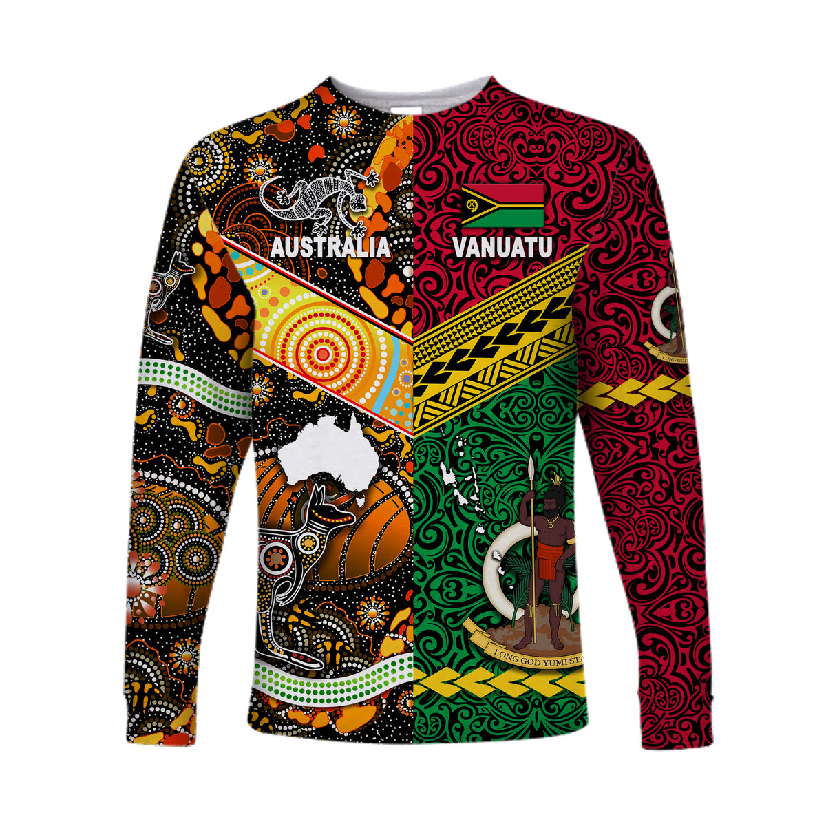 Vanuatu And Australia Long Sleeve Shirt Together LT8 - Polynesian Pride