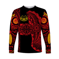 Marquesas Islands Long Sleeve Shirt Marquesan Tattoo Original Style - Red LT8 - Polynesian Pride