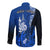 (Custom Personalised) New Caledonia Long Sleeve Button Shirt Nautilus Blue Polynesian Hibiscus LT13 - Polynesian Pride