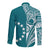 Cook Islands Tatau Long Sleeve Button Shirt Symbolize Passion Stars Version Blue LT13 - Polynesian Pride