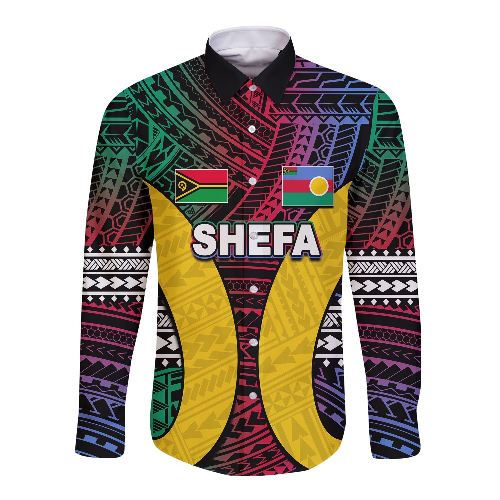 (Custom Personalised) Polynesian Shefa Of Vanuatu Long Sleeve Button Shirt LT6 Unisex Art - Polynesian Pride