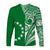 Cook Islands Tatau Long Sleeve Shirt Symbolize Passion Stars Version Green LT13 - Polynesian Pride