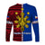 (Custom Personalised) Philippines Long Sleeve Shirt Pilipinas Sun Mix Polynesian Pattern LT14 - Polynesian Pride