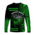 Hawaii Long Sleeve Shirt Kakau Warrior Helmet Gradient Green Polynesian LT14 - Polynesian Pride