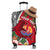 (Custom Personalised) Tahiti Islands Luggage Cover Polynesian Shark Mix Tropical Flowers LT14 Red - Polynesian Pride