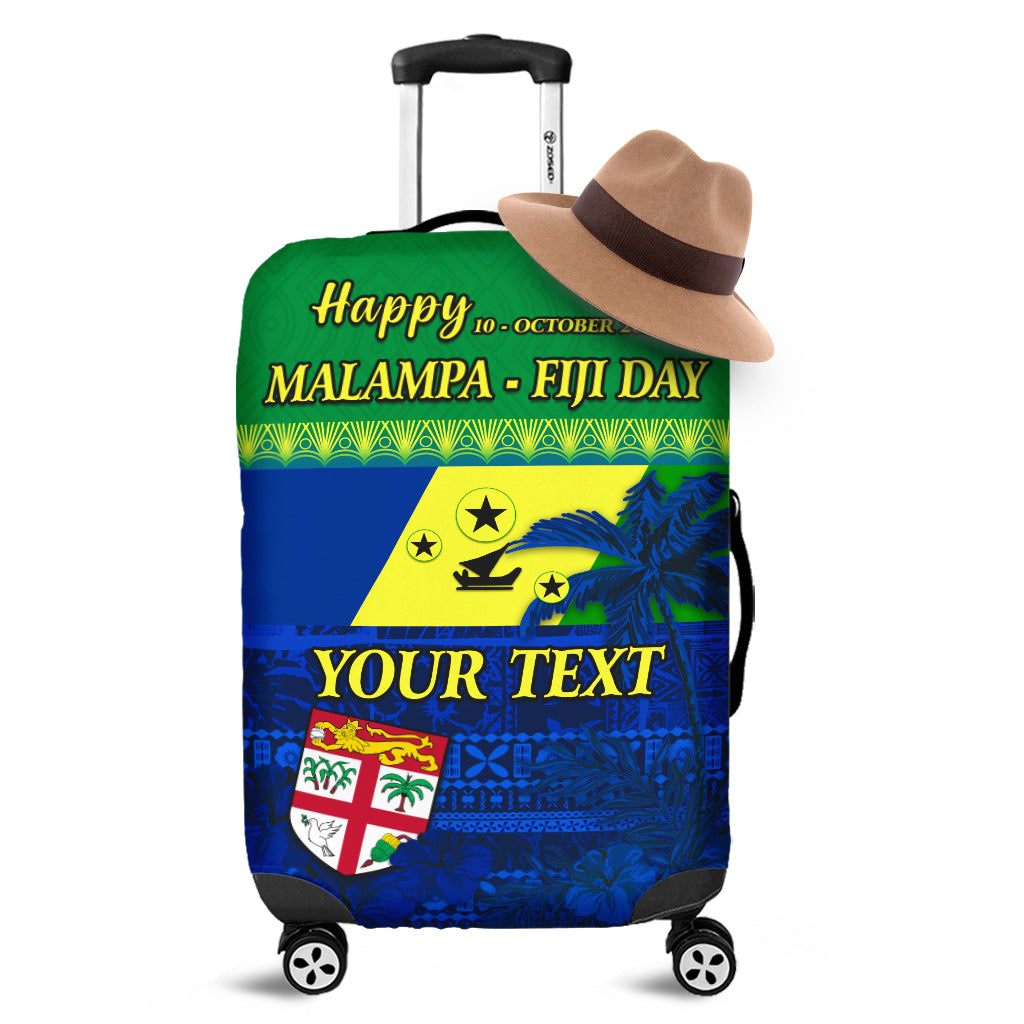 (Custom Personalised) Malampa Fiji Day Luggage Covers Vanuatu Polynesia mix Flowers LT13 Green - Polynesian Pride