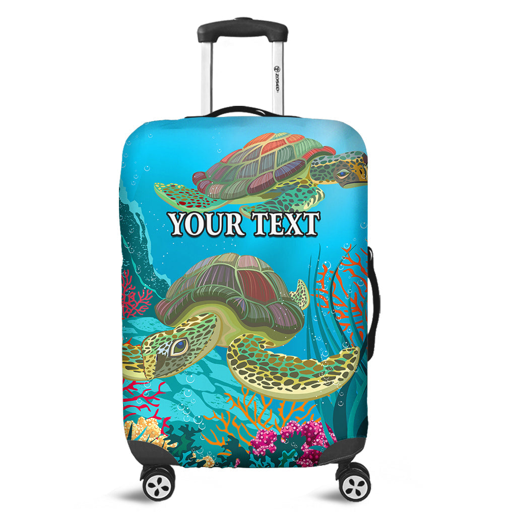 (Custom Personalised) Hawaii Luggage Cover Hawaiian Sea Turtle LT14 Blue - Polynesian Pride