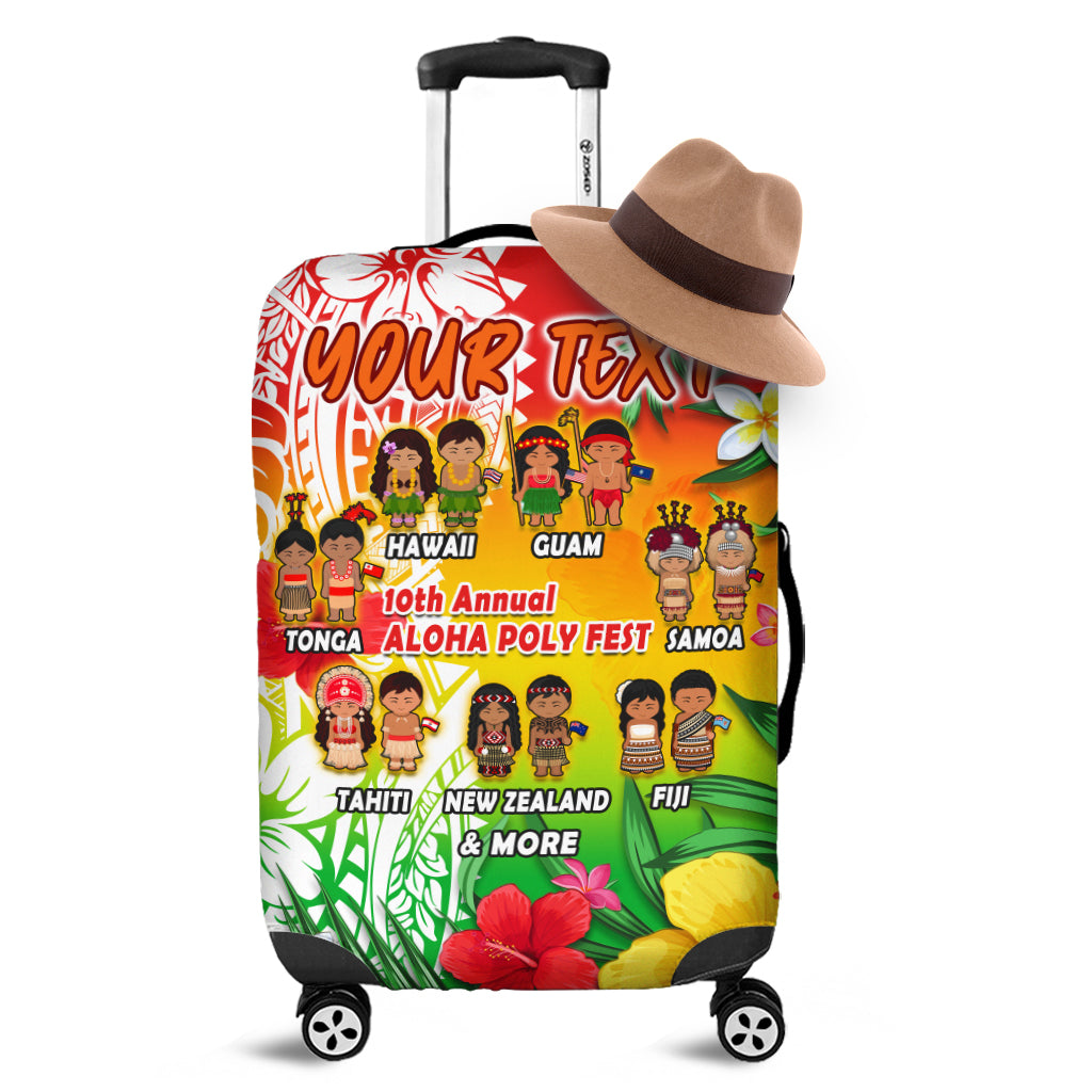 (Custom Personalised) Aloha Poly Fest Luggage Cover Polynesian Pattern With Tropical Flowers LT14 Reggae - Polynesian Pride