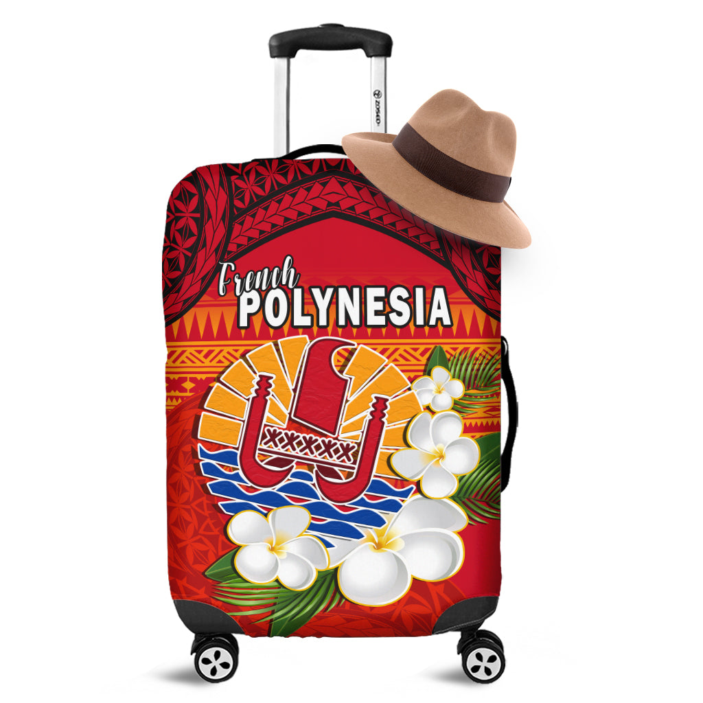 French Polynesia Luggage Cover Happy Internal Autonomy Day Special Version LT14 Red - Polynesian Pride